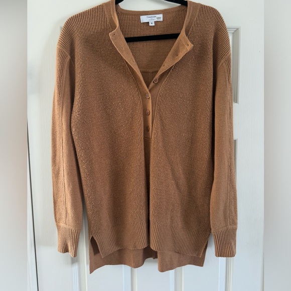Thakoon tan brown Henley sweater size women’s small - Picture 3 of 7